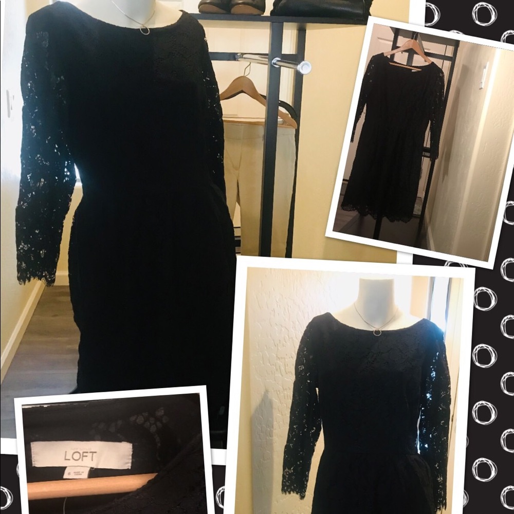 LOFT Black Lace Dress